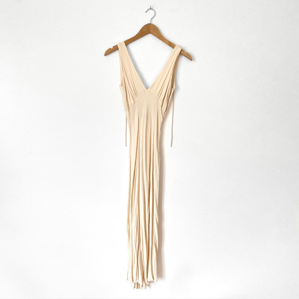 VRG GRL Postcards From Italy Bias Cut Midi Dress // Cream Size AU 6 / US XS/ S - Picture 2 of 5